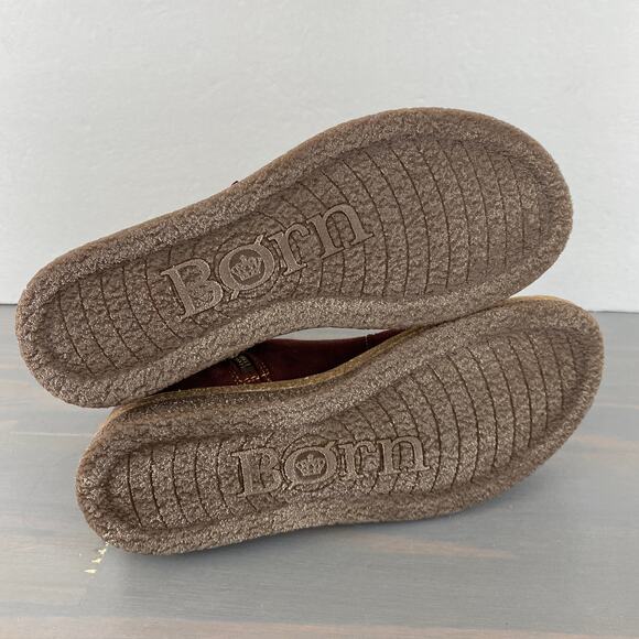 Born Tora Booties Ankle Boots Women Size 7.5M Red Suede Leather Bohemian Comfort - Picture 8 of 10